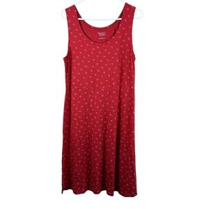 Gudrud Sjoden Lagenlook Sleeveless Tunic Midi Dress Red Floral L Modal‎